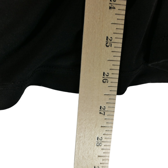 Dana Buchman Tunic Blouse Womens XL Black Draped Neckline Gold Detail Stretch - Picture 8 of 9